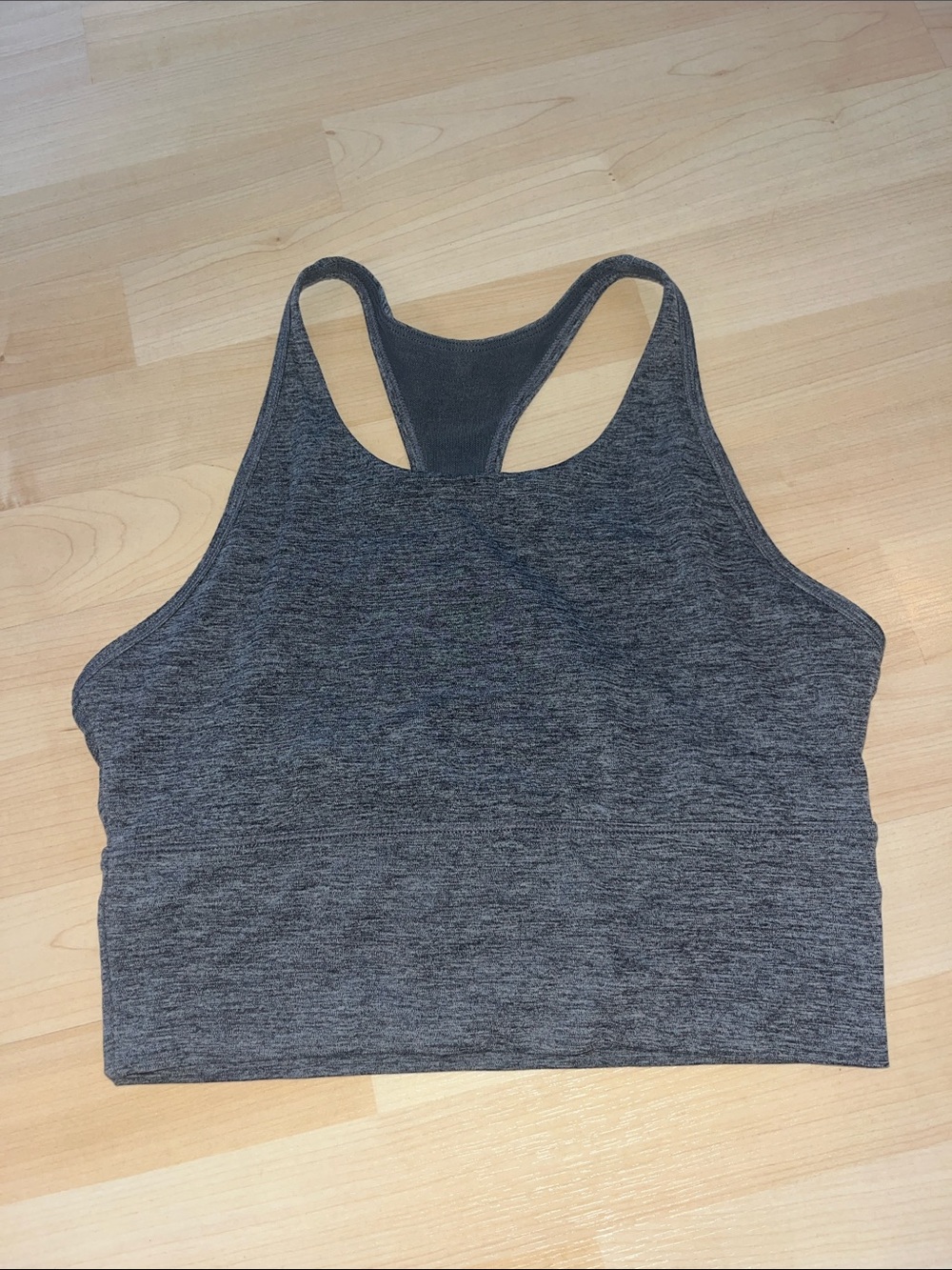 Gray Racerback Crop Sports Bra Top - Unbranded